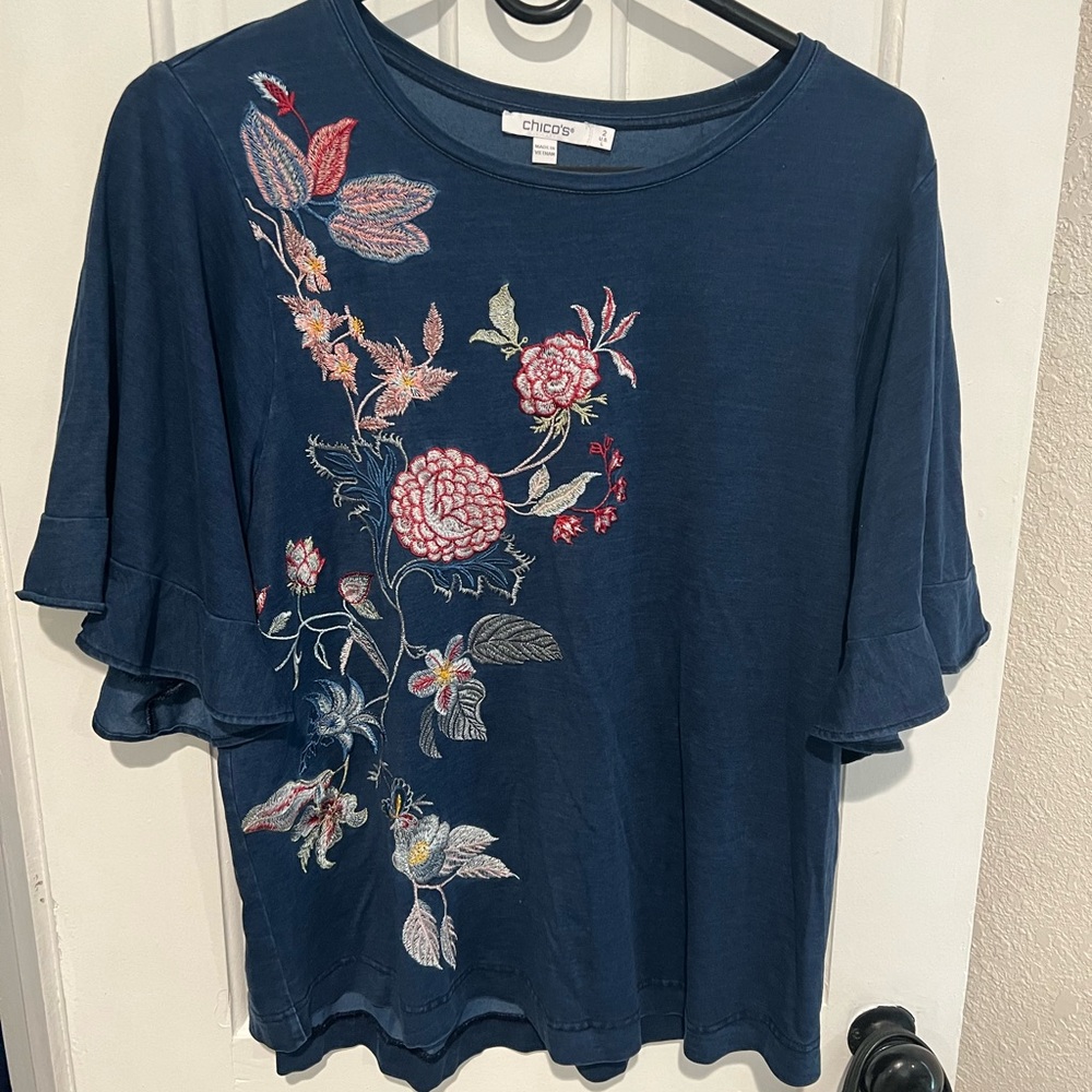 Chicos Embroidered Top